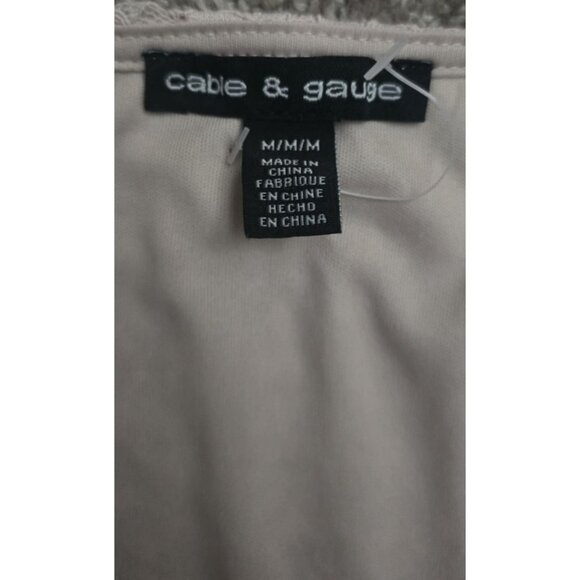 Cable & Gauge Womens Beige Lace Wrap Top M - Picture 3 of 3